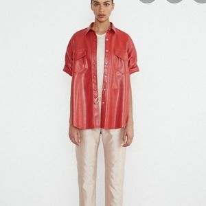 ISO Nanushka Seymour oversized red shirt size XS